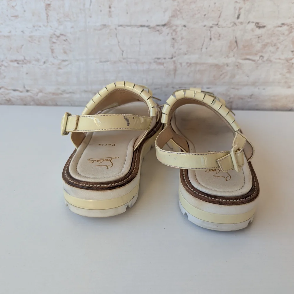 Christian Louboutin Cream Women's Sandals with Fringe - Picture 4 of 11